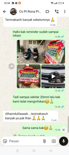 Testimonial Papan Bunga metland